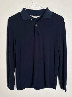 H&M Boys Long Sleeve Polo Shirt Navy Blue Size 10/12